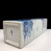 Vintage Antique Japanese Porcelain Flower Vase Handpainted Blue White Landscape