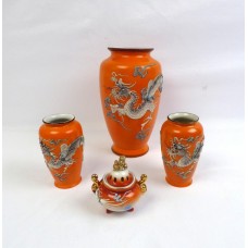 Japanese Porcelain Dragonware Moriage Vase